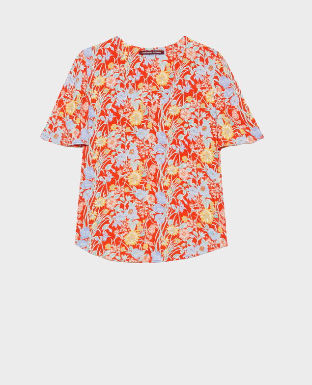 Oberteil mit V-Ausschnitt und Blumenmuster Ete red small