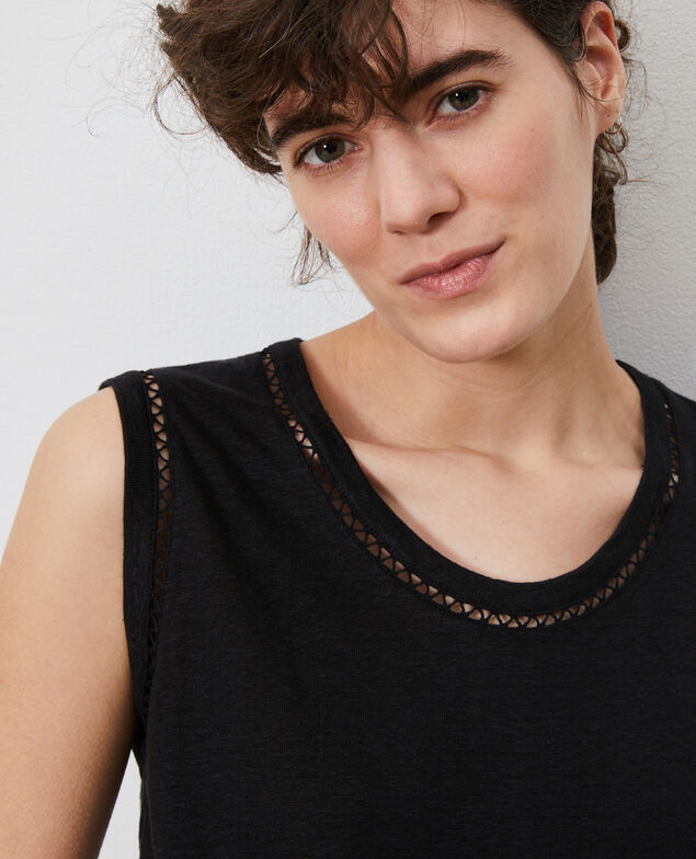 Top aus Leinen Black beauty
