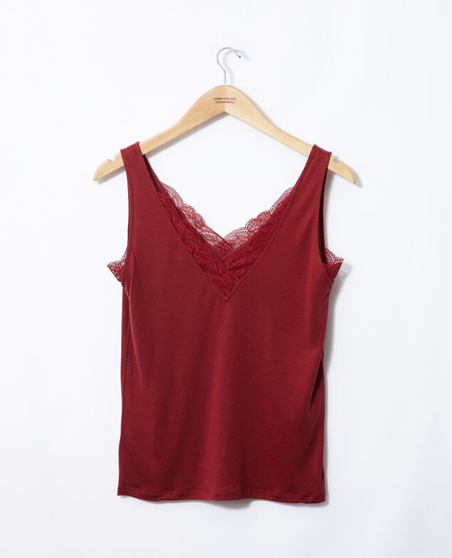 Top mit Spitze Rio red