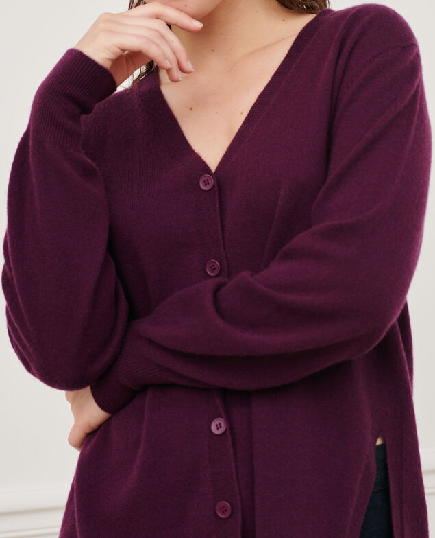 Jacke mit 3-D-Strick aus Kaschmir in lockerer Passform Potent purple