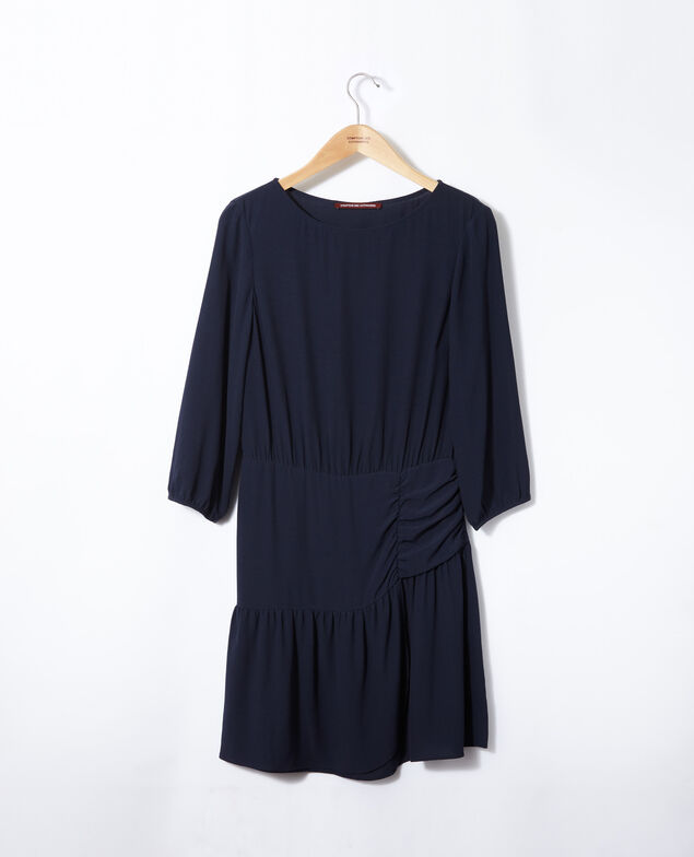 Kleid mit Rüsche  Blau