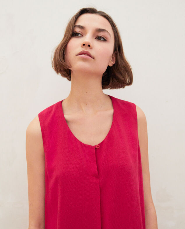 Kleid mit abnehmbarem Band Fushia