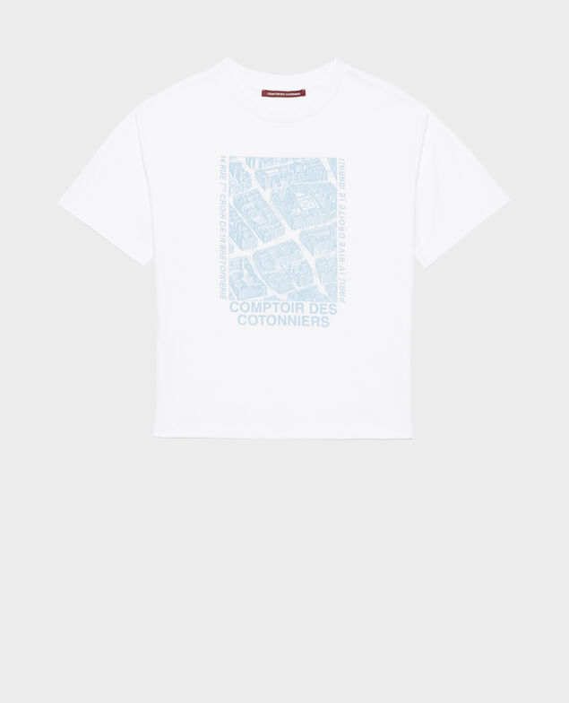 T-Shirt aus Baumwolle mit kurzen Ärmeln Forget me not