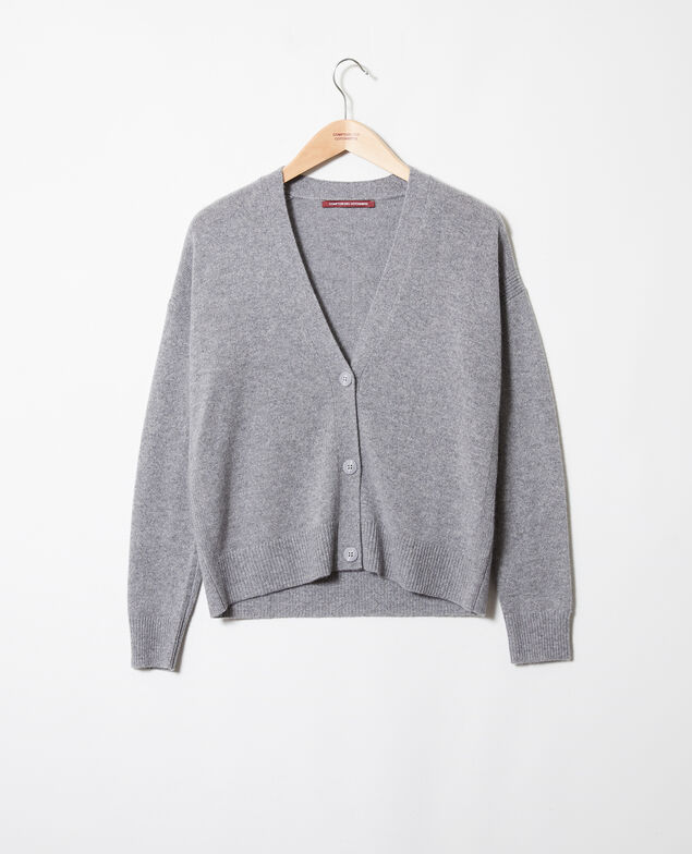 Cardigan aus 100 % Kaschmir Light grey