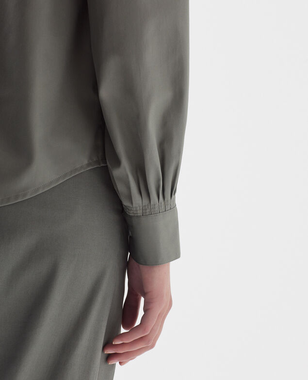 Bluse aus Satin-Baumwolle J560 basil dark green