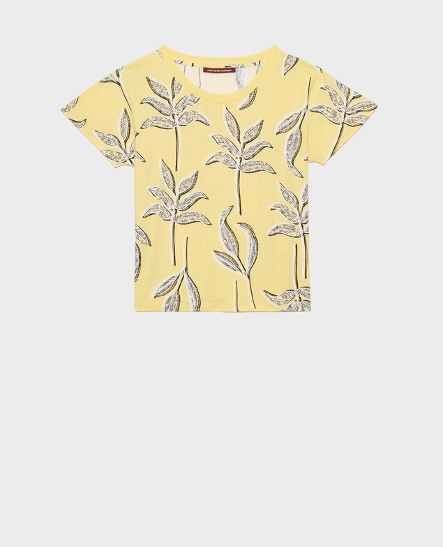 T-Shirt mit Rundhalsausschnitt aus Baumwolle Prt bot lemon