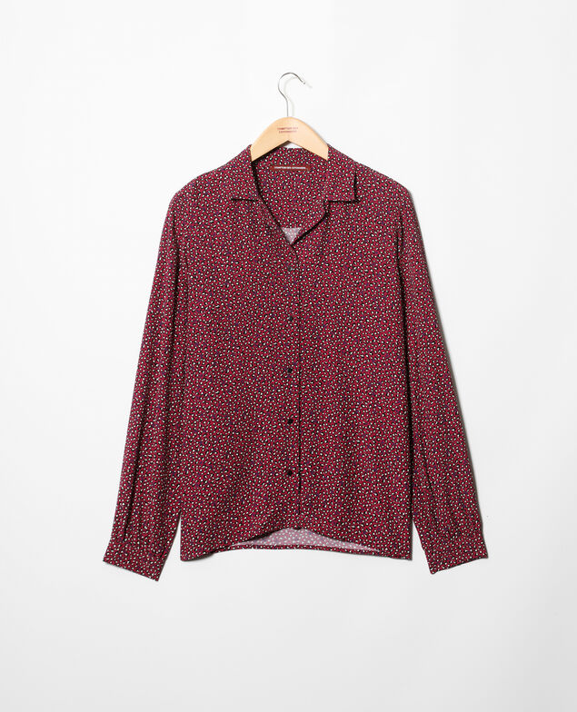 Bluse mit offenem Kragen Rot