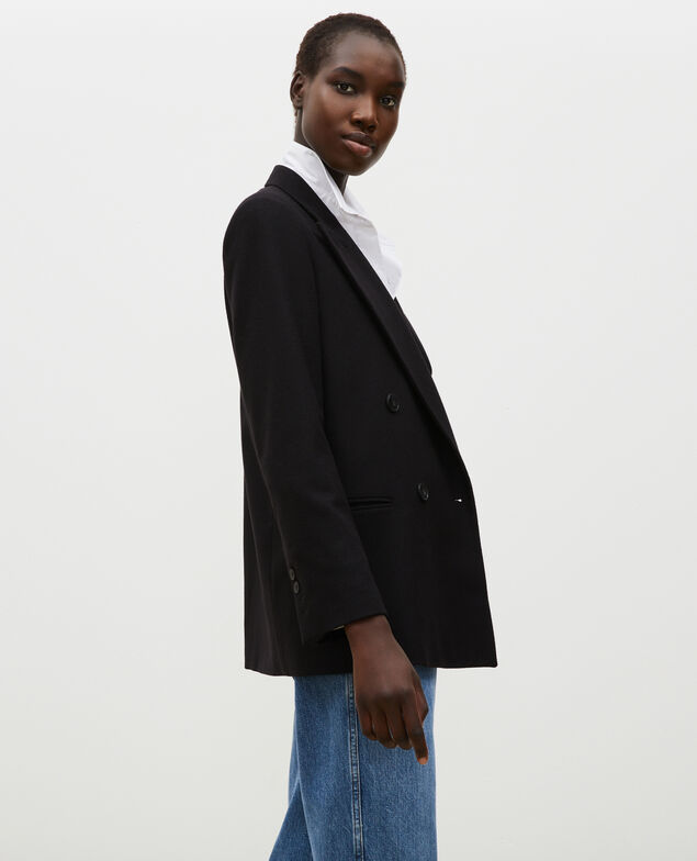 Überkreuzter Blazer aus Wolle Black beauty