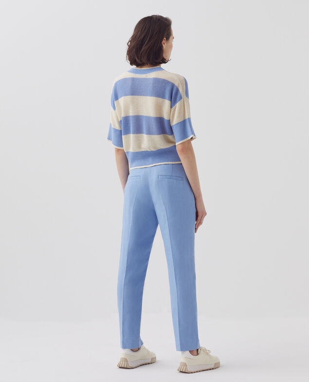 Cropped Pullover mit kurzen Ärmeln aus Leinen H602 large savoie