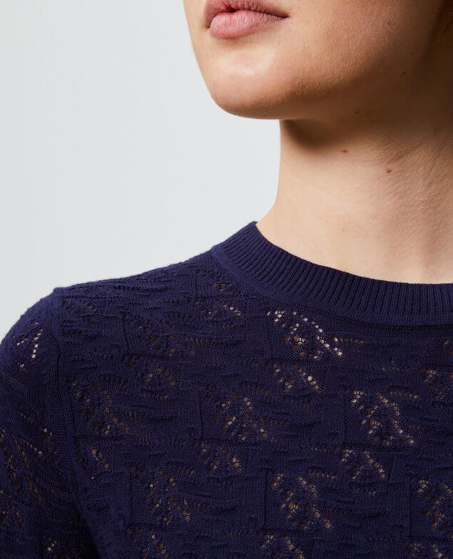 Pullover aus Baumwolle und Leinen Maritime blue