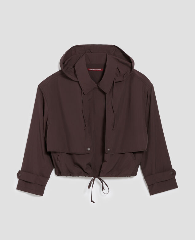 Kurzer Blouson mit wasserabweisender Kapuze J790 chocolate plum