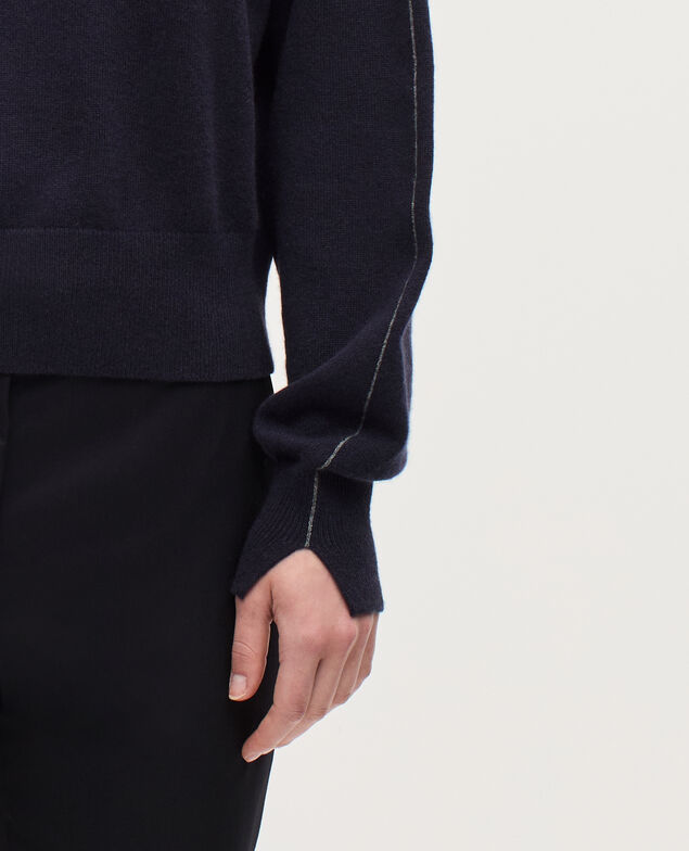 Pullover mit Rundhalsausschnitt aus Kaschmir K691 navy st gray