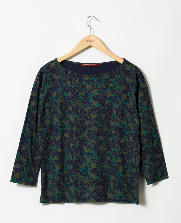 T-Shirt mit U-Boot-Ausschnitt Grün
