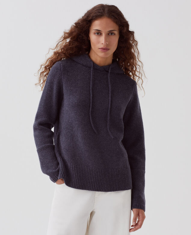 Kapuzenpullover aus Wolle I684 marathon blue