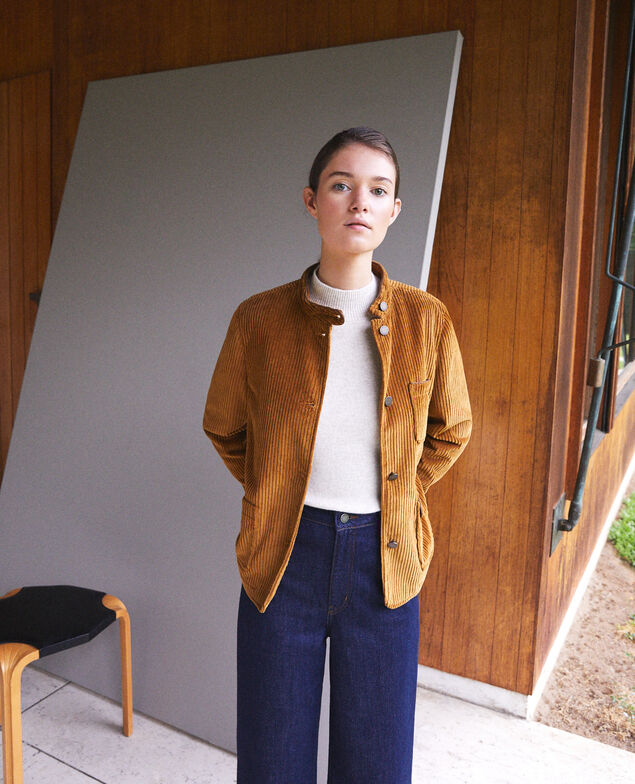 Jacke aus grobem Cord Golden brown