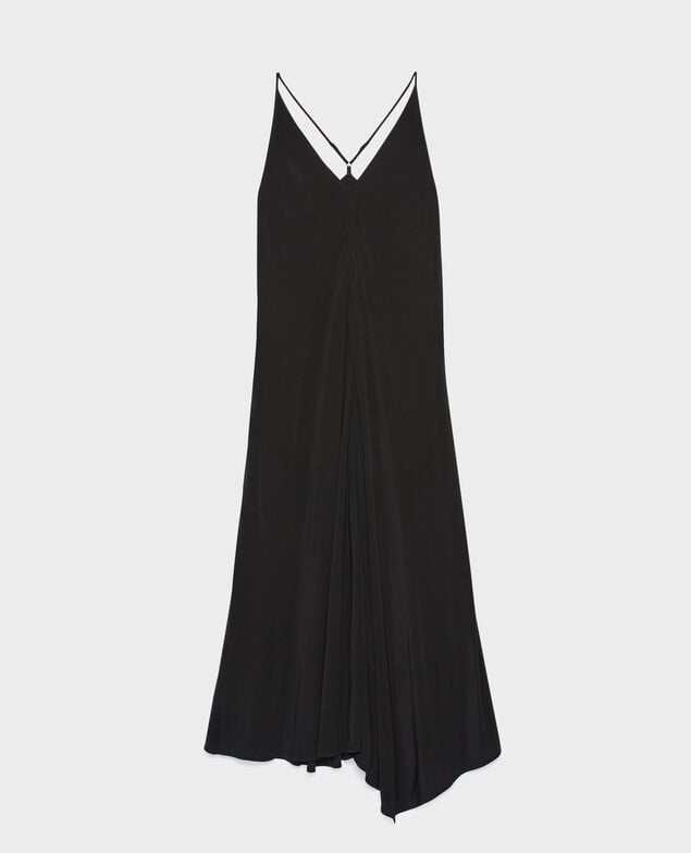Asymmetrisches Kleid mit fließendem Fall 0093 black