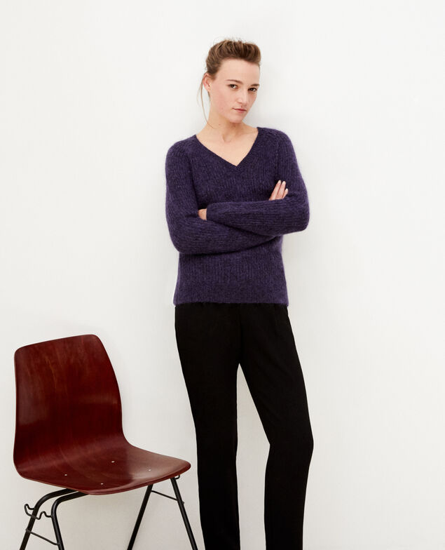 Pullover mit Mohair und Lurex Violett
