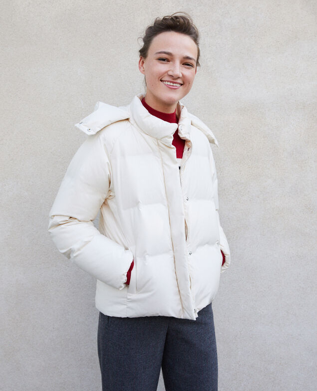 Sehr warme, gesteppte Daunenjacke  Weiß