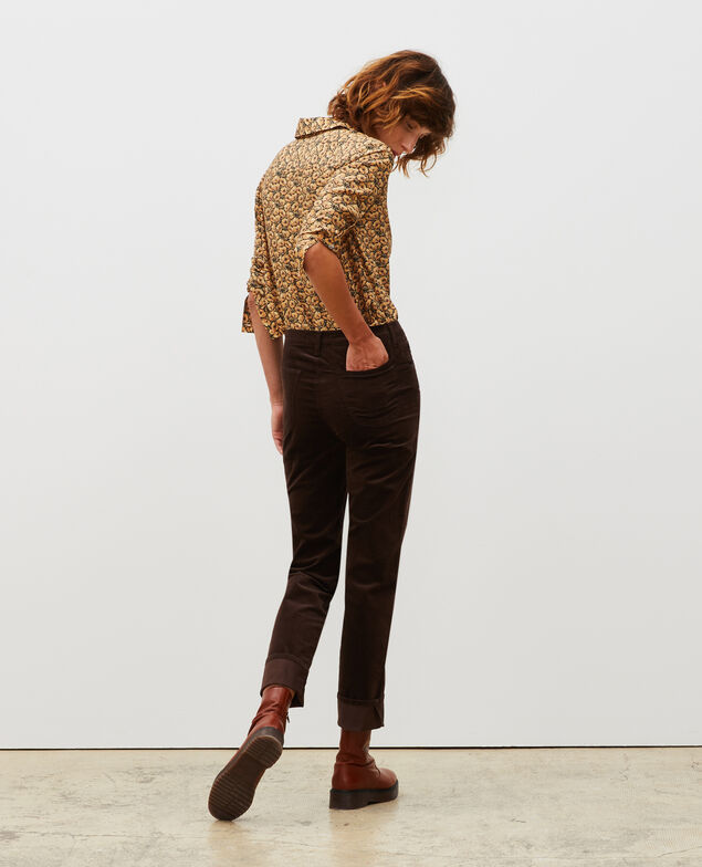 SLIM STRAIGHT - Gerade  5 Pocket-Jeans aus Samt Coffee bean