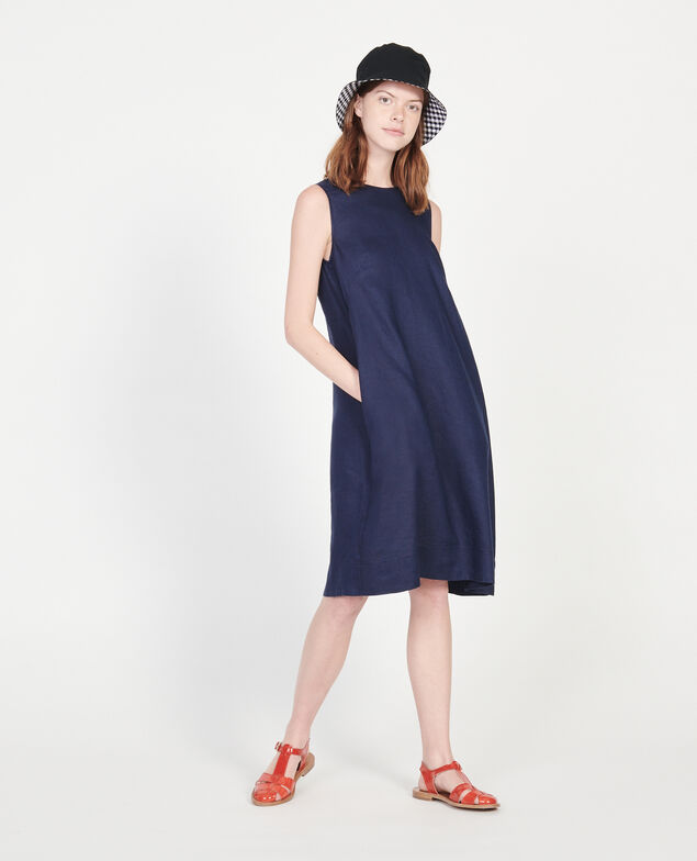 Kleid aus 100 % Leinen Maritime blue