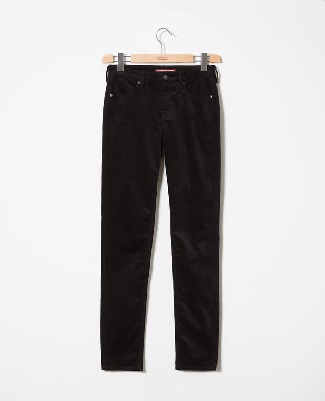 Hose aus glattem Samt Noir