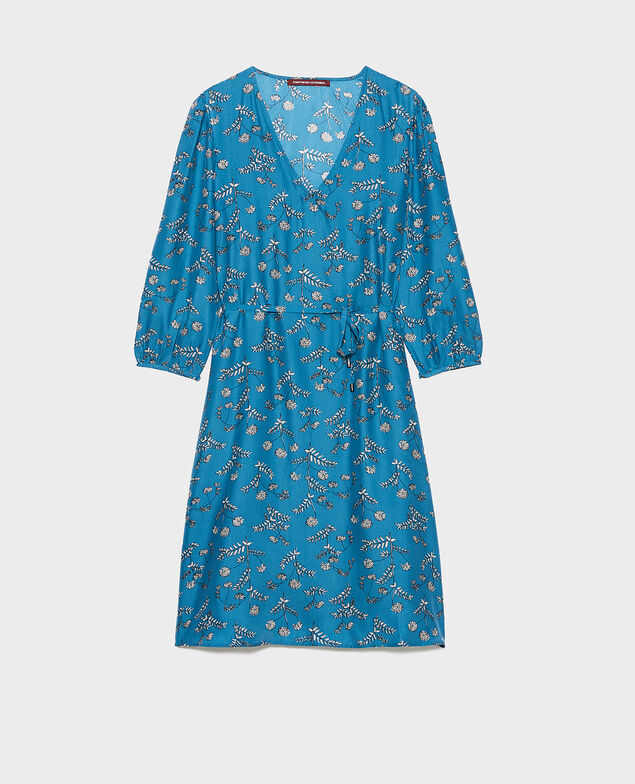 Weites Seidenkleid Coronille faience