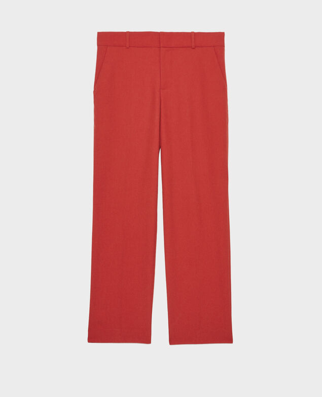 Maskuline Hose aus glatter Wolle Ketchup