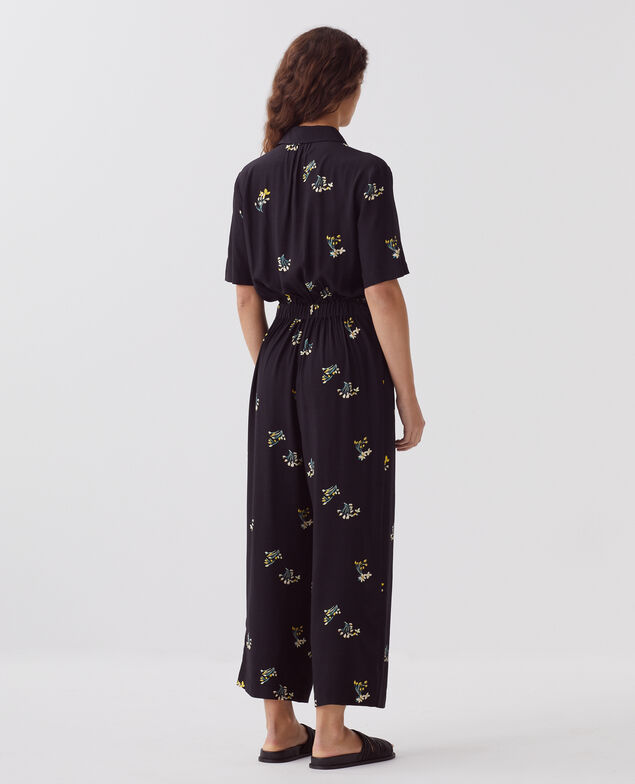 Fließender Jumpsuit J091 fl bouquet black