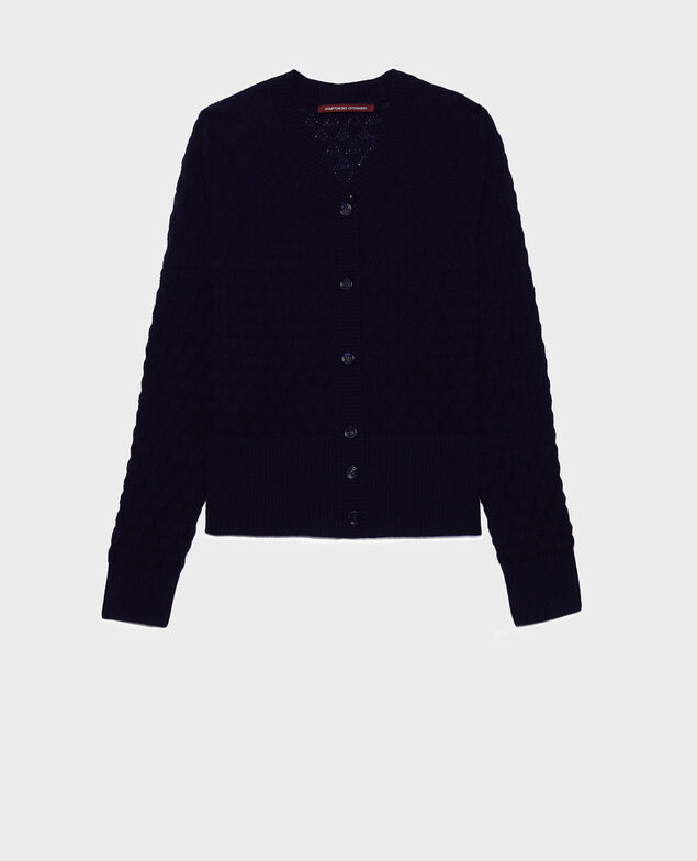 Cardigan mit V-Ausschnitt, 100 % Kaschmir  Maritime blue