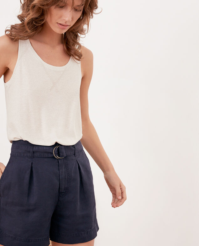  Kurze Shorts mit Leinen Navy