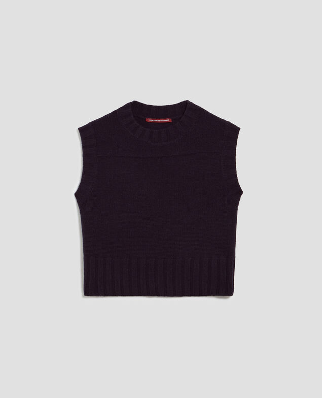 Ärmelloser Pullover aus Wolle H695 night sky