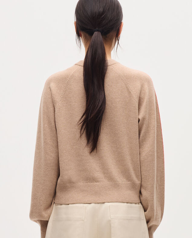 Pullover mit Rundhalsausschnitt aus Kaschmir K321 tan st pumpkin