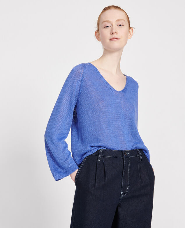 Pullover aus Leinen Amparo blue