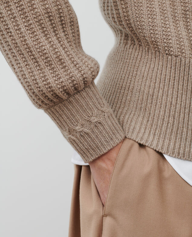 Rippstrickpullover aus Schurwolle Latte