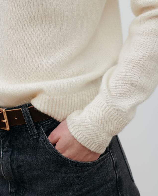 Pullover aus Kaschmir mit U-Boot-Ausschnitt Gardenia