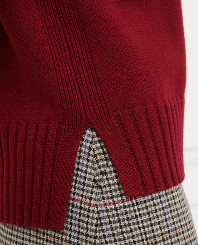 Pullover mit hohem Kragen aus Schurwolle 8878 18 wine
