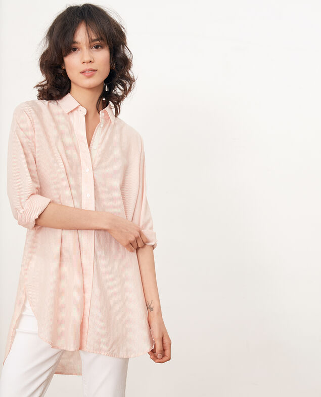 Gestreifte Oversize-Bluse Tangerine stripes