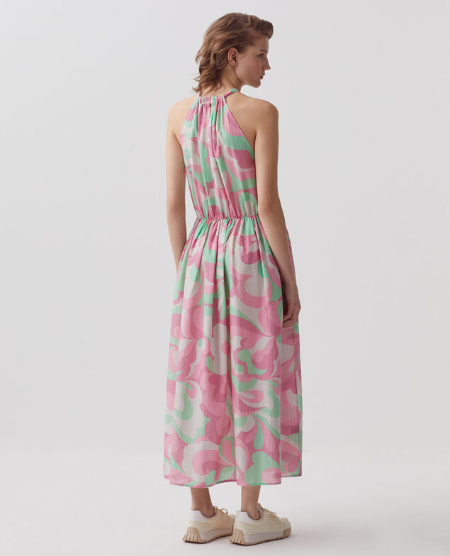 Langes Kleid mit amerikanischem Ausschnitt H720 anemone pink
