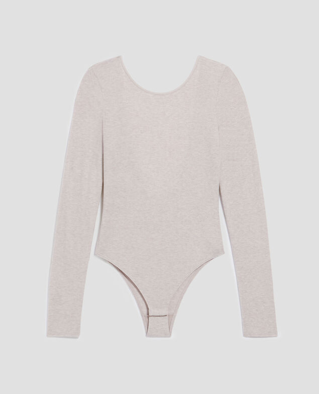 Rückenfreier Body I082 grey melange