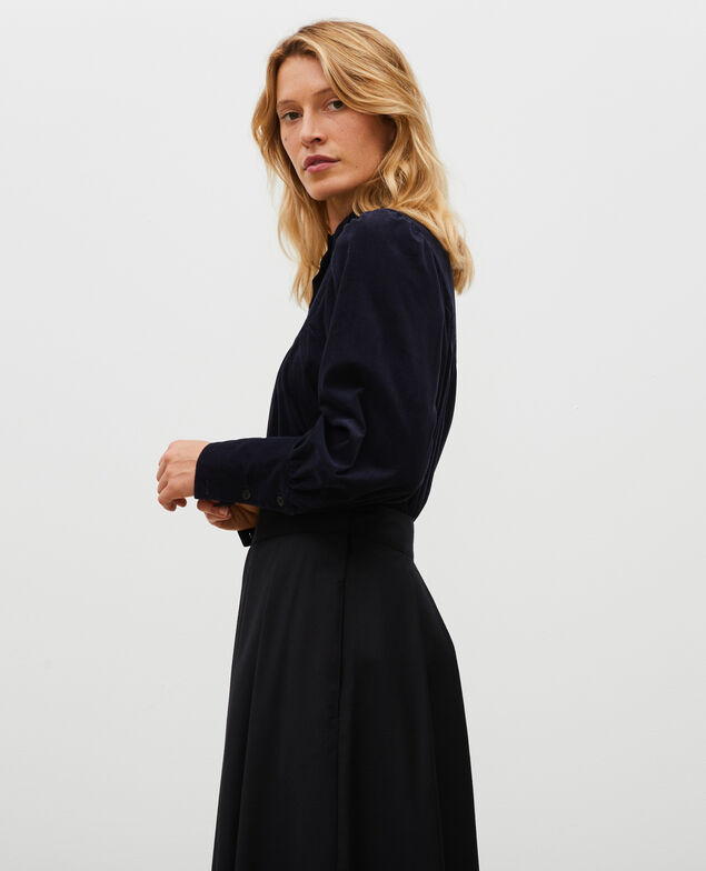 Samtbluse mit Plastron Night sky