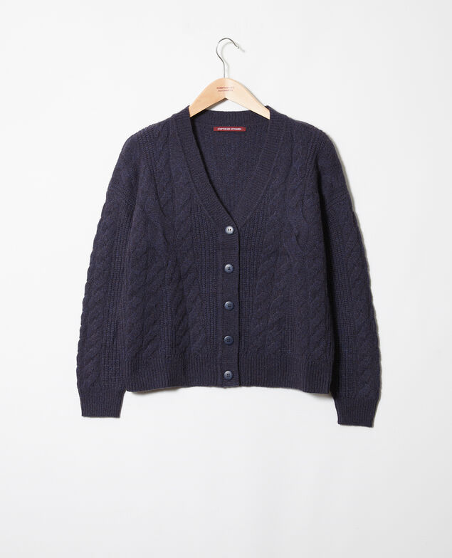 Cardigan mit Zopfmuster Dark navy