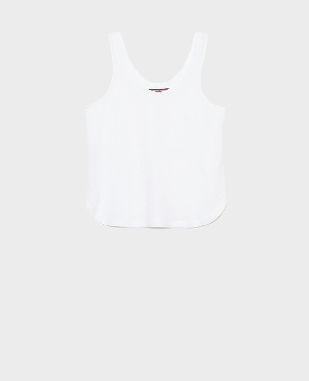 Ärmelloses T-Shirt aus Leinen 00 white
