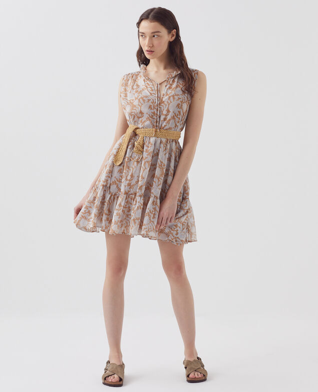 Fließend fallendes Kleid ohne Ärmel H340 cashmire brown