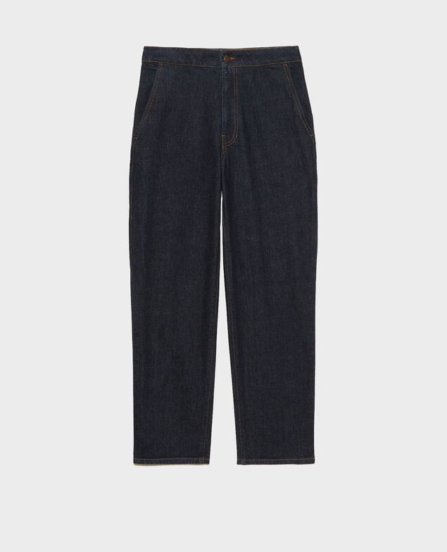 CHINO - Karottenhose aus Denim hohe Taille Denim rinse