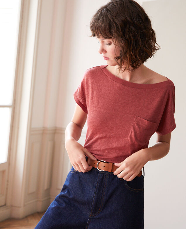 T-Shirt mit Tasche Cowhide