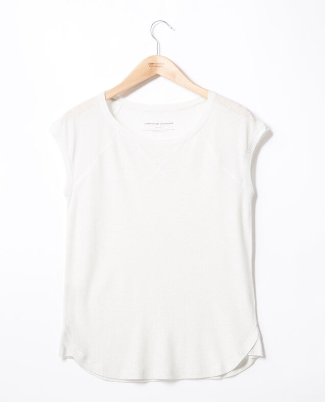 Irisierendes T-Shirt aus Leinen Off white
