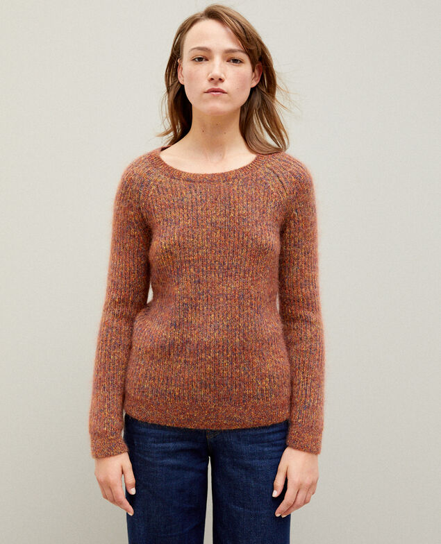 Melierter Pullover aus Mohair Golden spice/picante/medieval blue