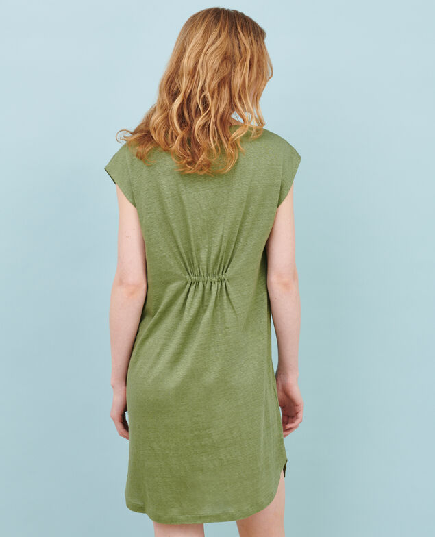 Kurzes Kleid aus Leinen 52 green