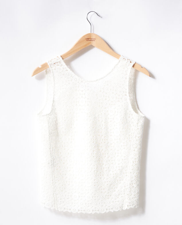 Top mit englischer Stickerei Off white