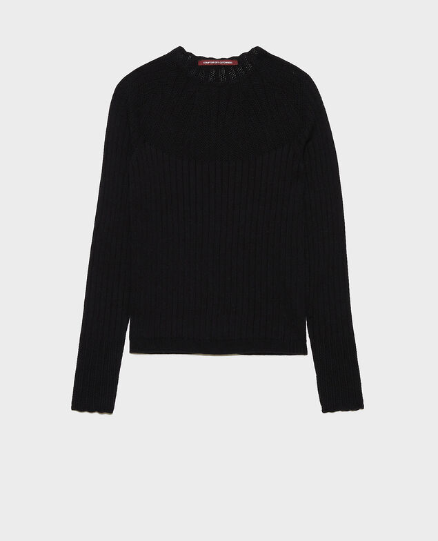 Spitzenpullover aus 3D-Strick Black beauty
